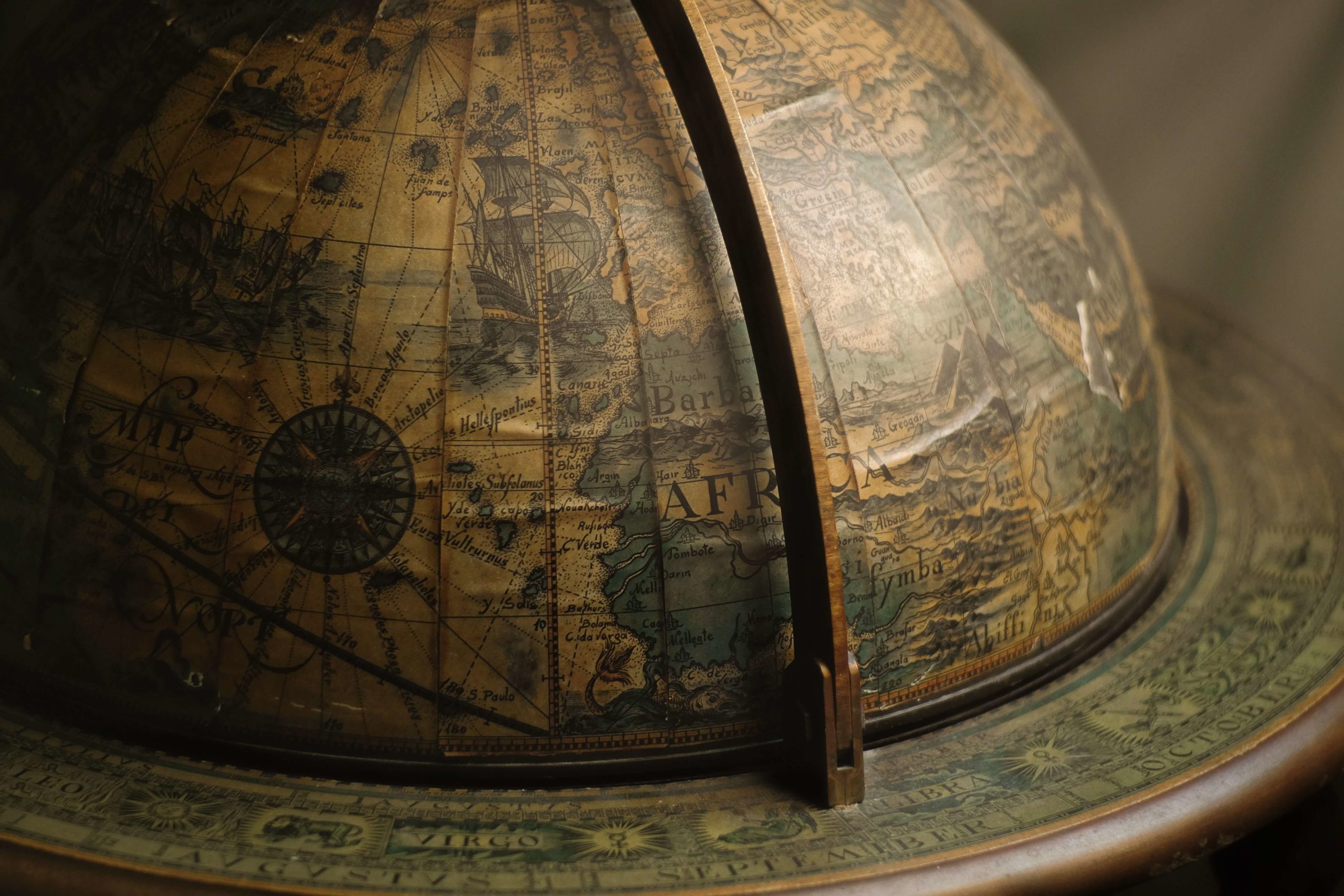 an antique globe